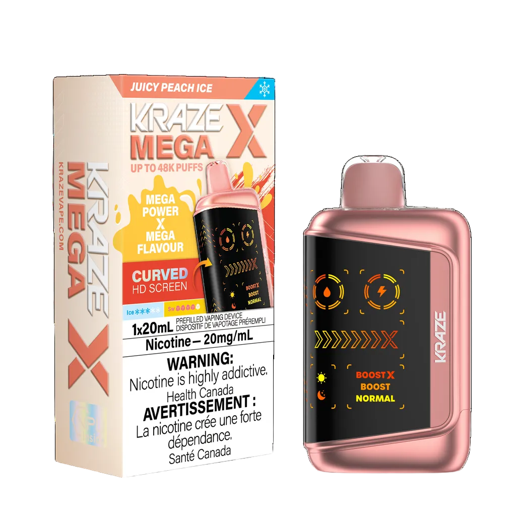Kraze Mega X - Juicy Peach Ice