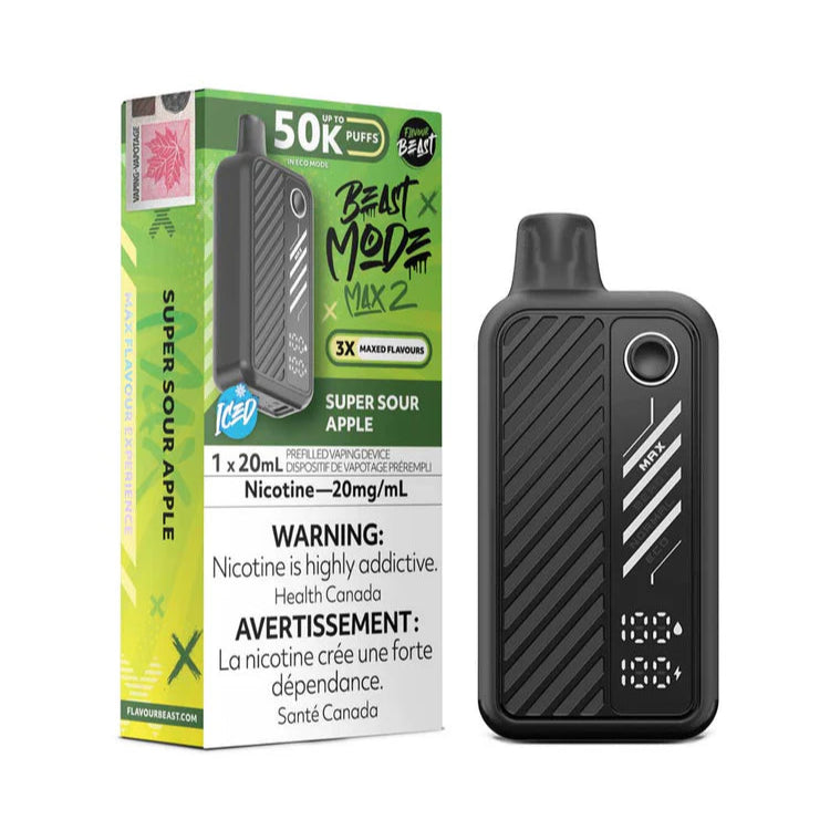 Flavour Beast Beast Mode Max 2 50k - Super Sour Apple Iced (PROV)