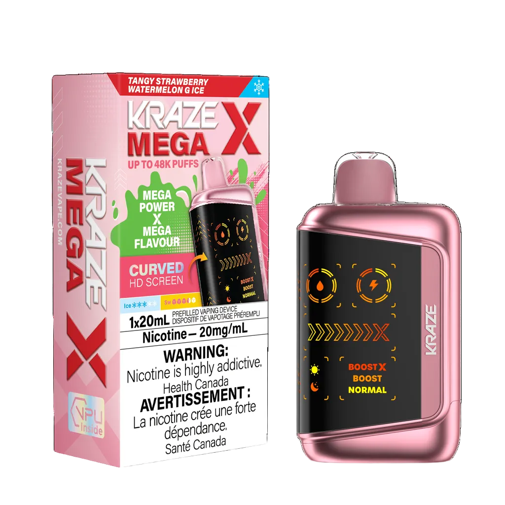 Kraze Mega X - Tangy Strawberry Watermelon G Ice