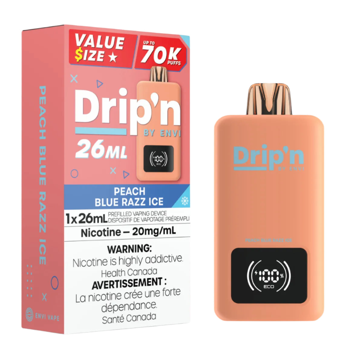 Drip'n 26ML 70k - Peach Blue Razz Ice (PROV)