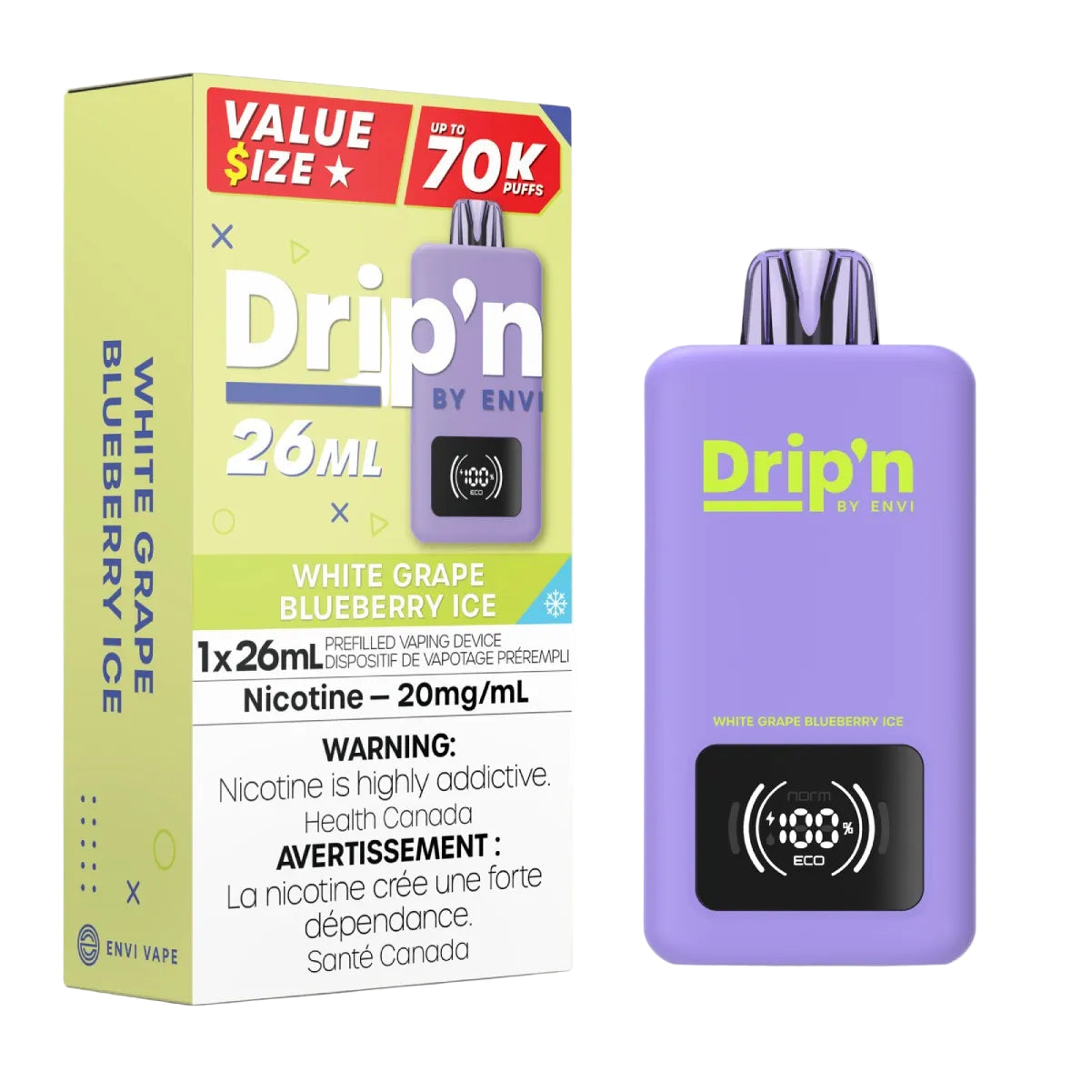 Drip'n 26ML 70k - White Grape Blueberry Ice (PROV)