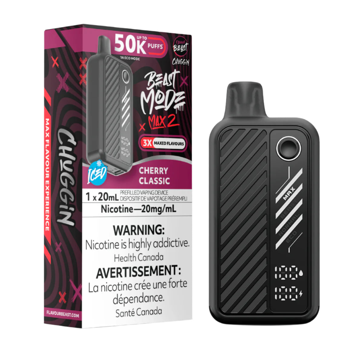 Flavour Beast Beast Mode Max 2 50K - Chuggin' Cherry Classic Iced (PROV)