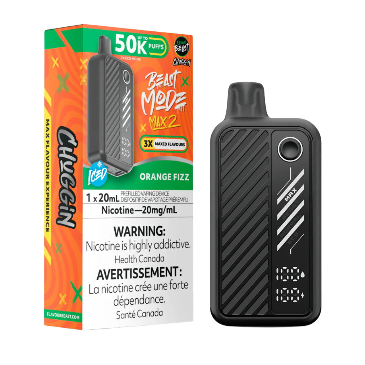 Flavour Beast Beast Mode Max 2 50k - Chuggin' Orange Fizz Iced (PROV)