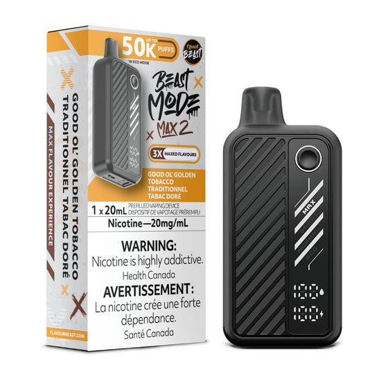 Flavour Beast Beast Mode Max 2 50k - Good Ol' Golden Tobacco (PROV)