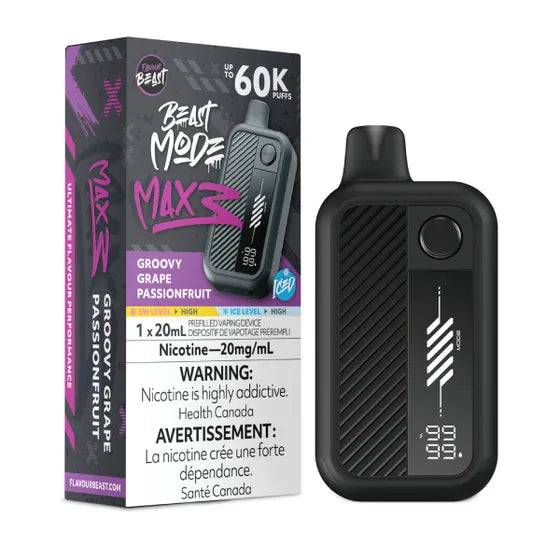 Flavour Beast Beast Mode Max 3 60k - Groovy Grape Passionfruit Iced