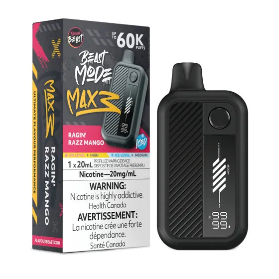 Flavour Beast Beast Mode Max 3 60k - Ragin' Razz Mango Iced