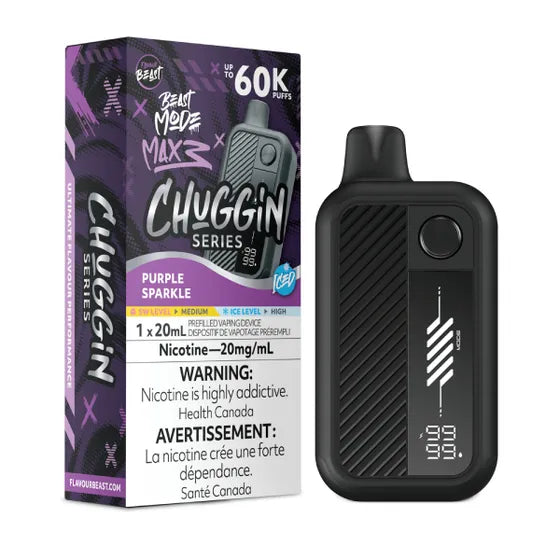 Flavour Beast Beast Mode Max 3 60k Chuggin Series - Purple Sparkle Iced