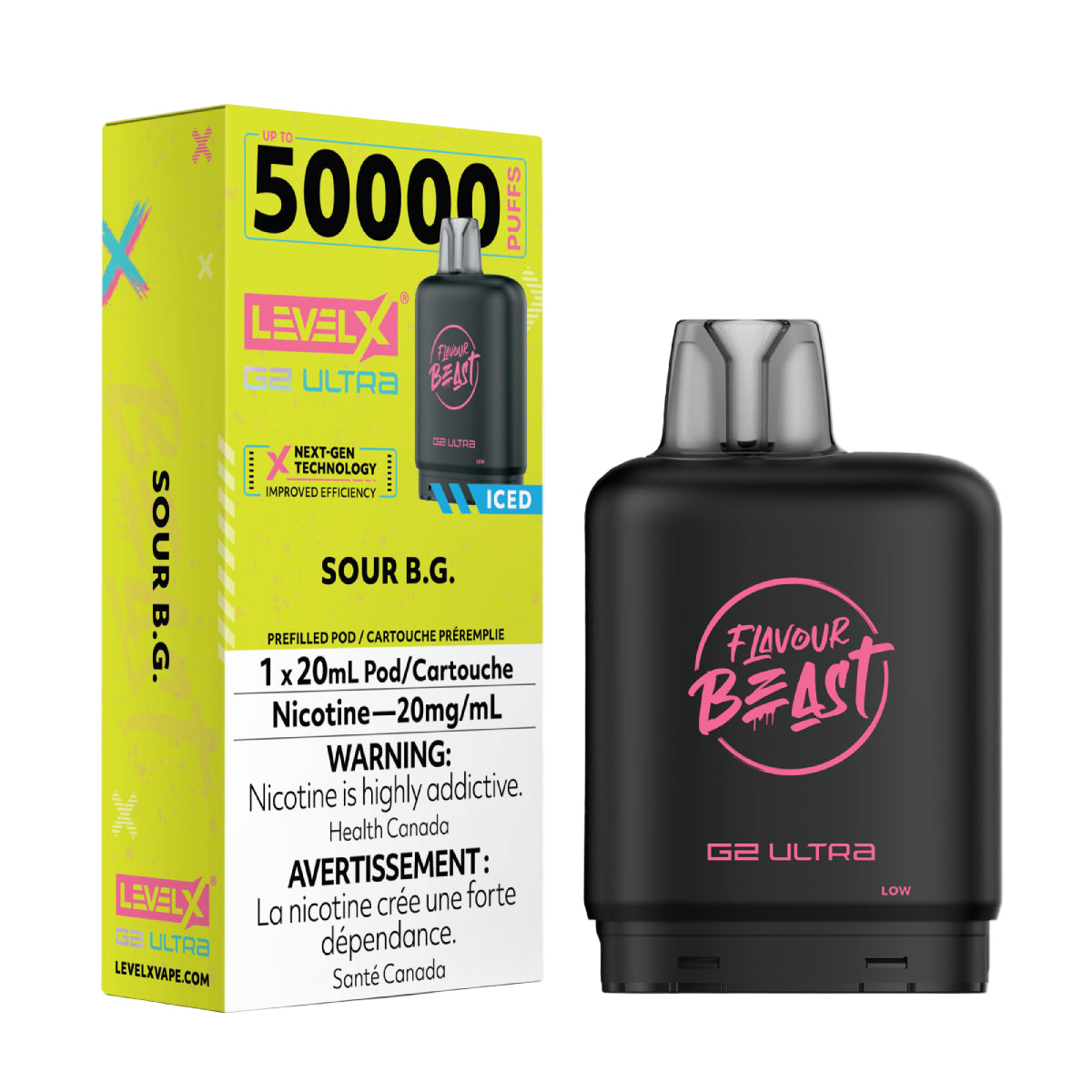 Flavour Beast Level X G2 Ultra 50k - Sour B.G. Iced