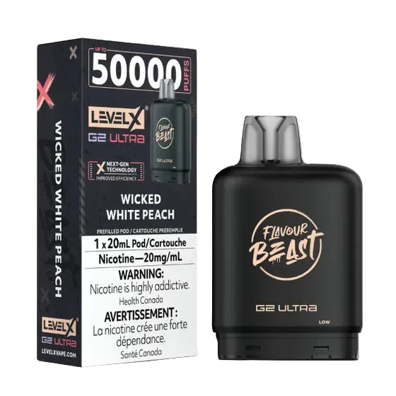 Flavour Beast Level X G2 Ultra 50k - Wicked White Peach