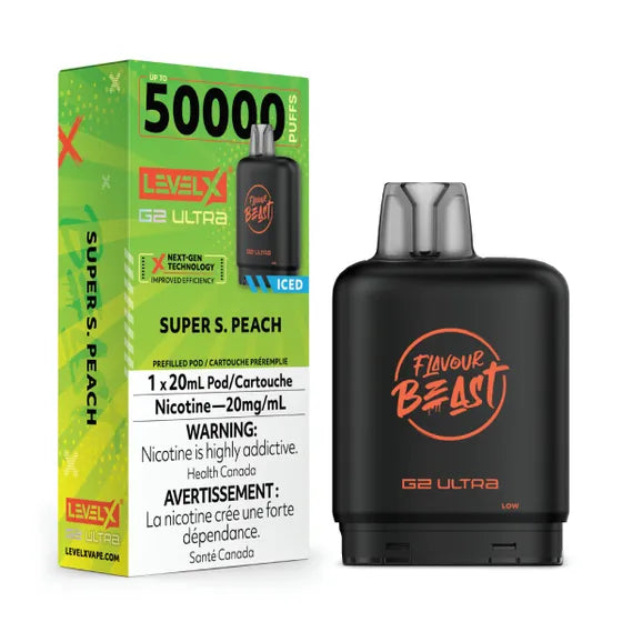Flavour Beast Level X G2 Ultra 50k - Super S. Peach Iced