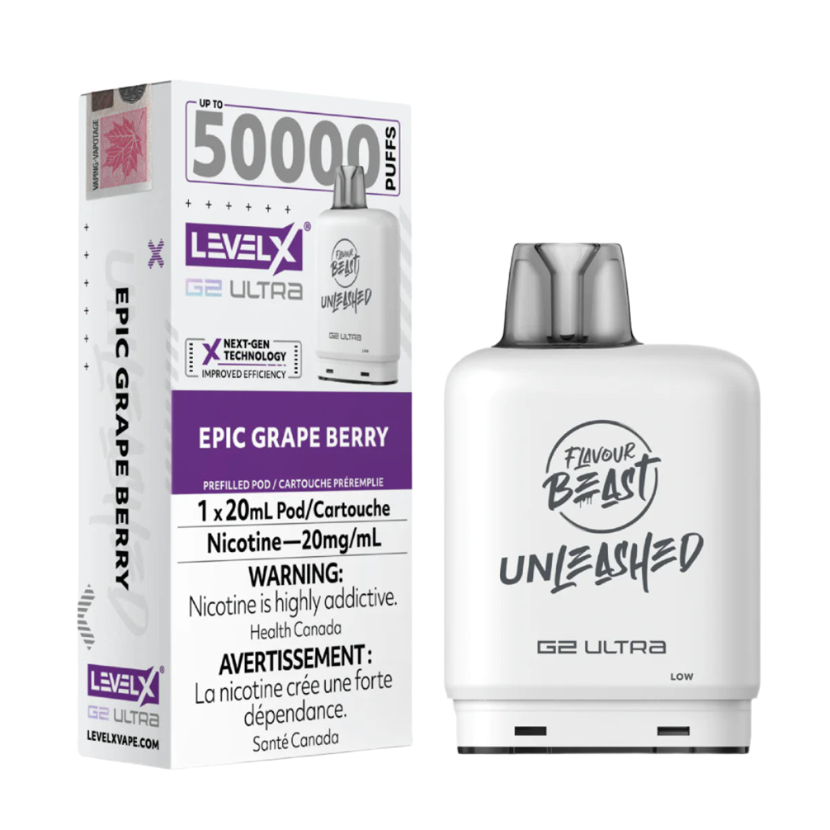 Flavour Beast Unleashed Level X G2 Ultra 50k - Epic Grape Berry (PROV)