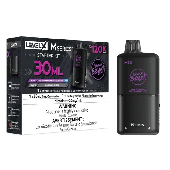 Flavour Beast Level X M Series 120k Starter Kit - Groovy Grape Passionfruit Iced