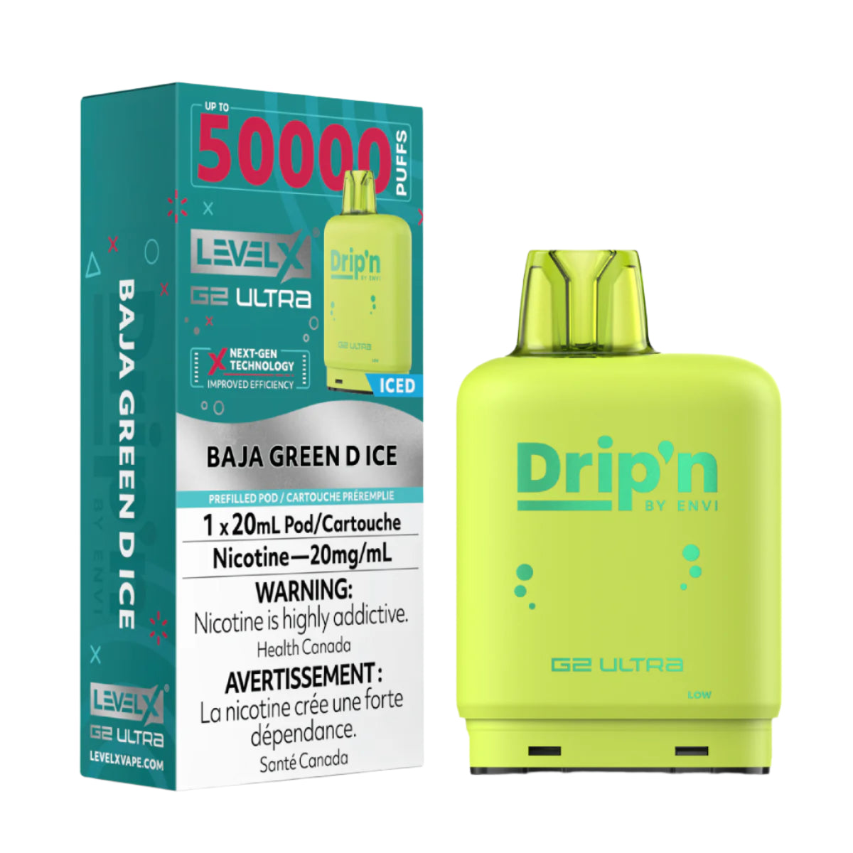 Drip'n Level X G2 Ultra 50k - Baja Green D Ice (PROV)