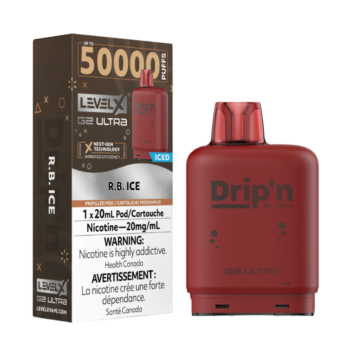 Drip'n Level X G2 Ultra 50k - R.B. Ice (PROV)