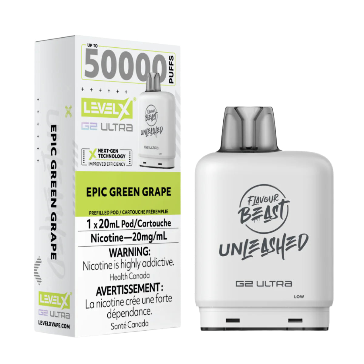 Flavour Beast Unleashed Level X G2 Ultra 50k - Epic Green Grape (PROV)
