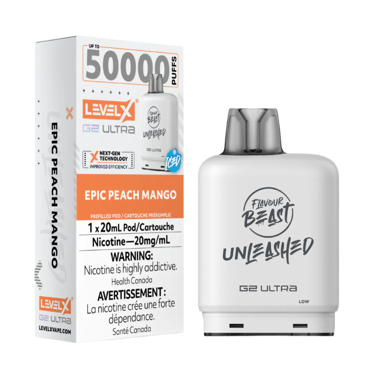 Flavour Beast Unleashed Level X G2 Ultra 50k - Epic Peach Mango Iced