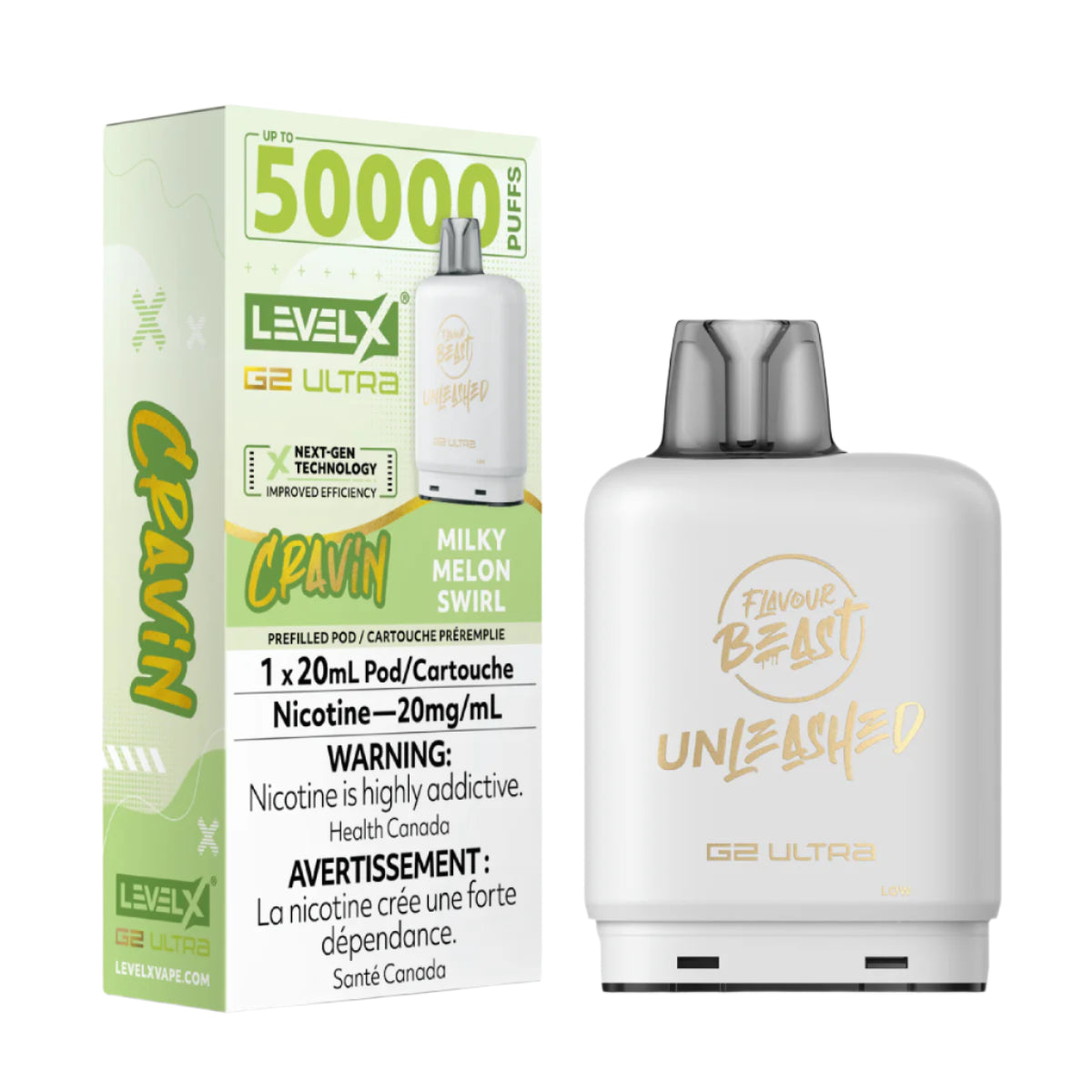 Flavour Beast Unleashed Level X G2 Ultra 50k - Cravin' Milky Melon Swirl (PROV)