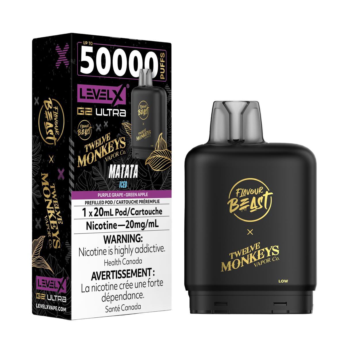 Flavour Beast x Twelve Monkeys Level X G2 Ultra 50k - Matata Iced