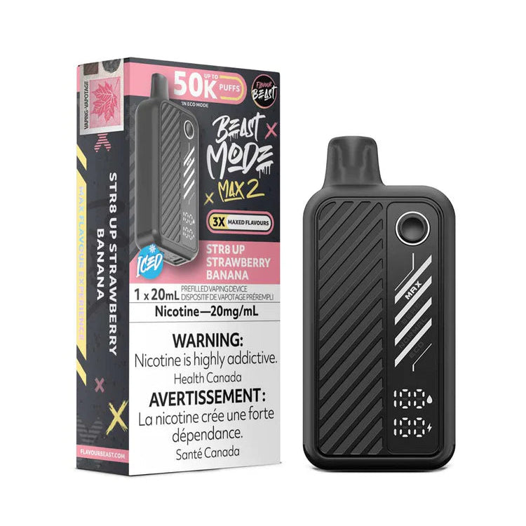 Flavour Beast Beast Mode Max 2 50k - STR8 Up Strawberry Banana Iced (PROV)