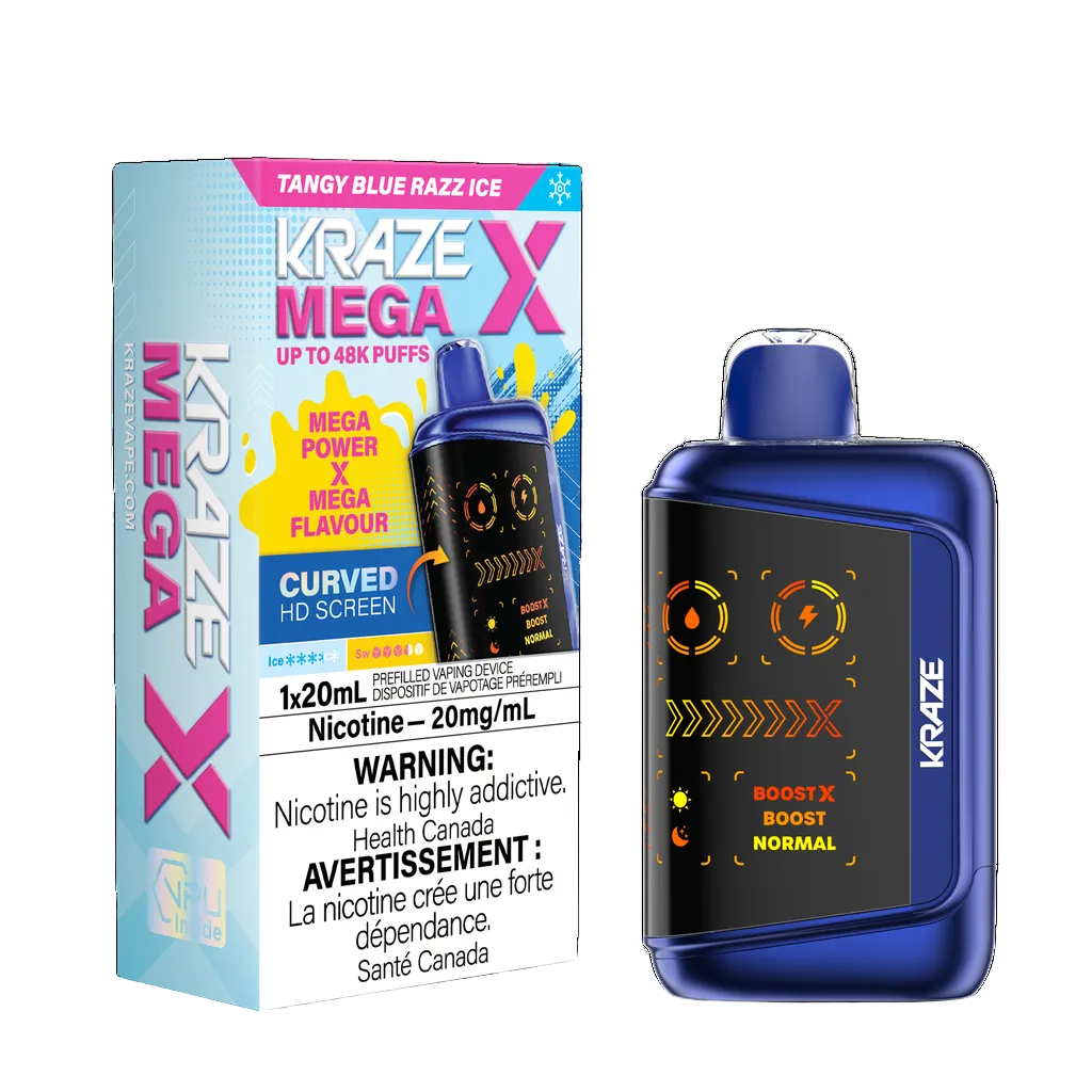 Kraze Mega X - Tangy Blue Razz Ice (PROV)