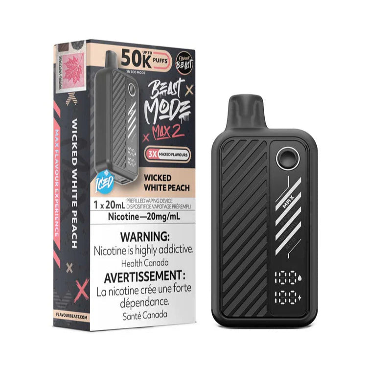 Flavour Beast Beast Mode Max 2 50k - Wicked White Peach Iced (PROV)