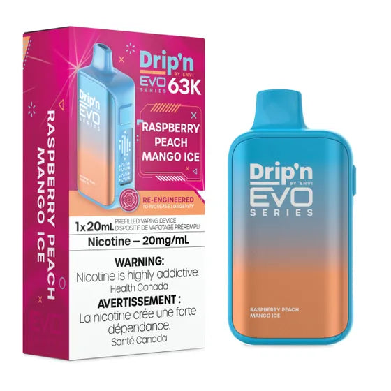 Drip'n Evo 63k - Raspberry Peach Mango Ice