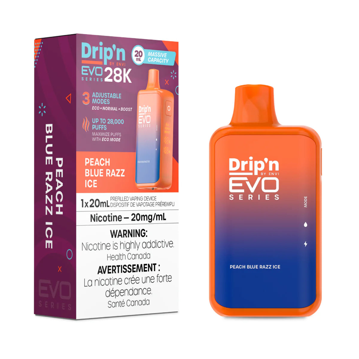 Drip'n Evo 28K - Peach Blue Razz Ice (PROV)