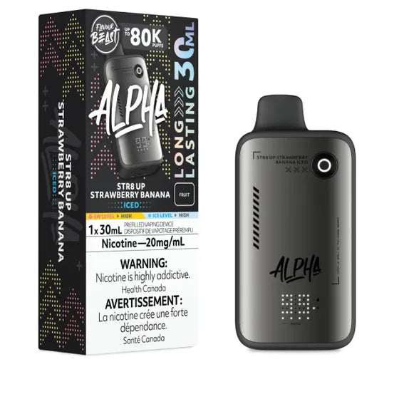 Flavour Beast ALPHA 80k - STR8 UP Strawberry Banana Iced (PROV)