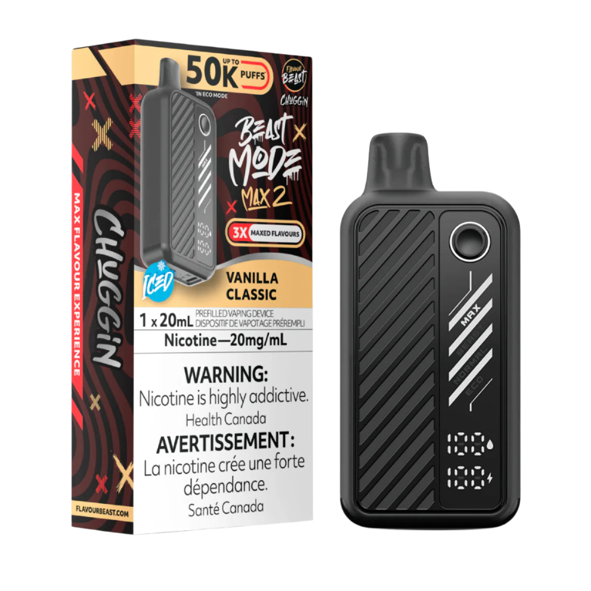 Flavour Beast Beast Mode Max 2 50k - Chuggin' Vanilla Classic Iced (PROV)