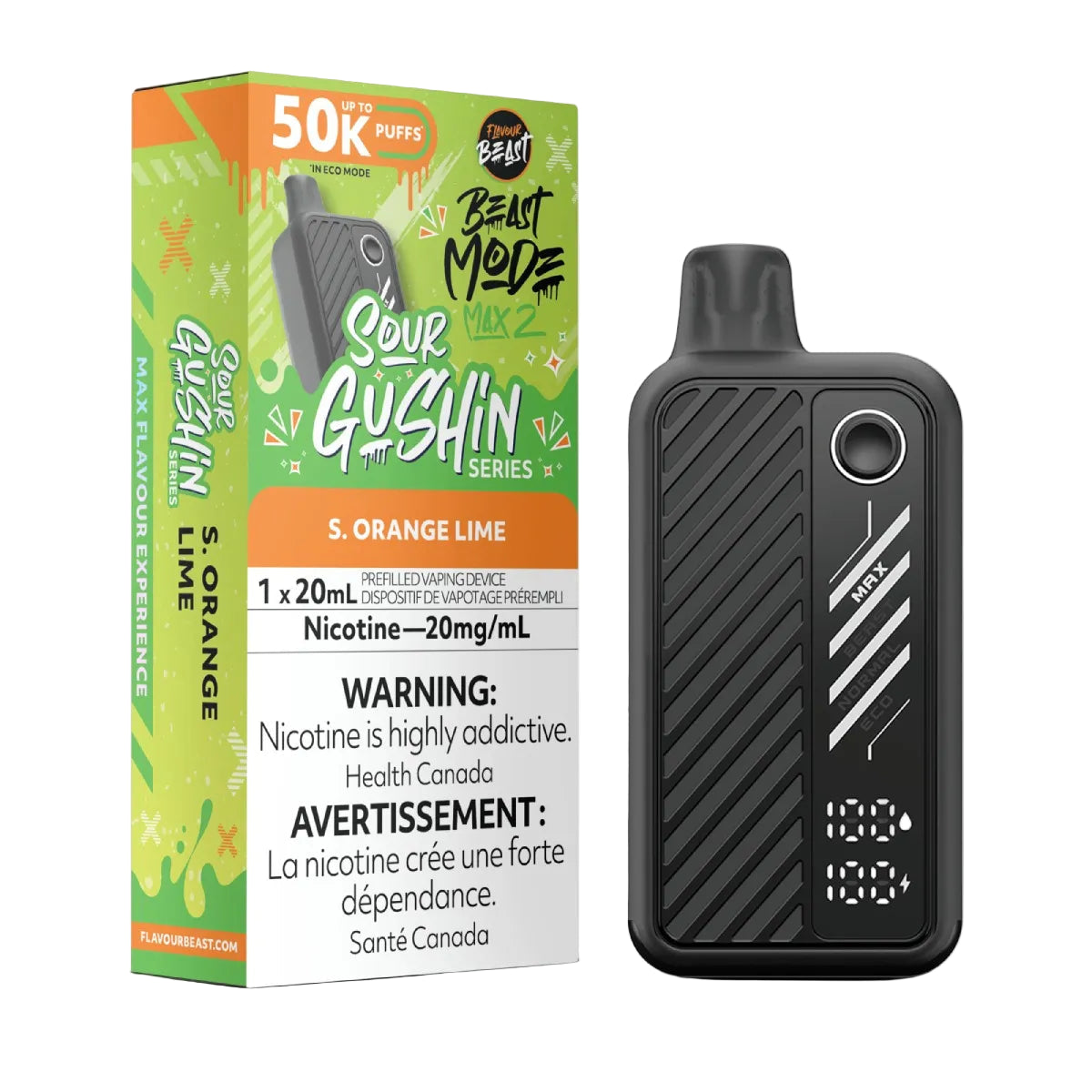 Flavour Beast Beast Mode Max 2 50k - Sour Gushin S. Orange Lime