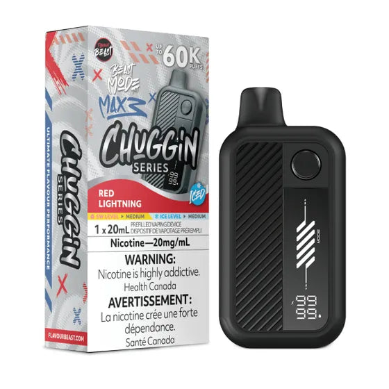 Flavour Beast Beast Mode Max 3 60k Chuggin Series - Red Lightning Iced (PROV)