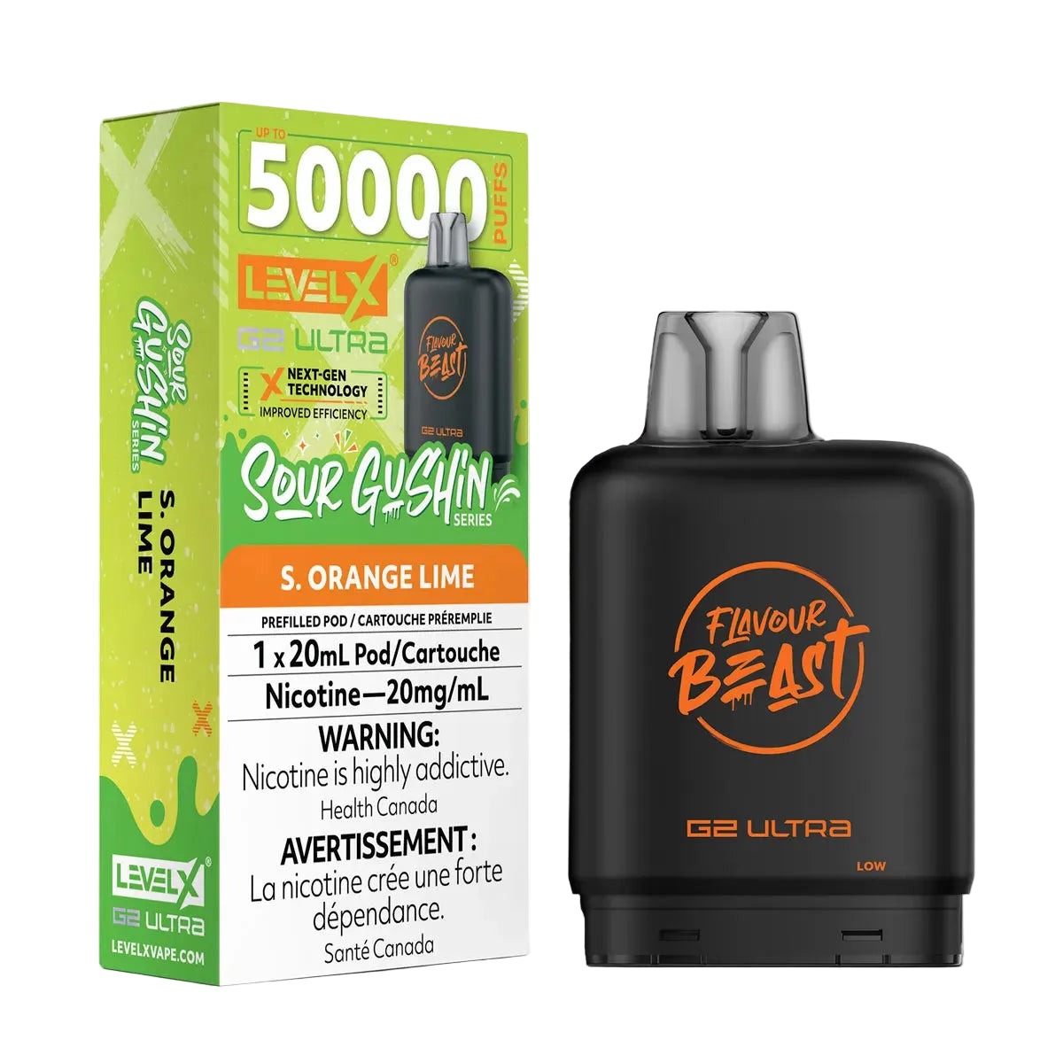 Flavour Beast Level X G2 Ultra 50k - Sour Gushin S. Orange Lime