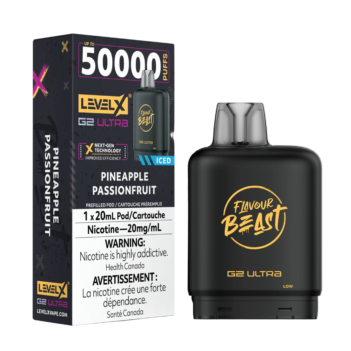 Flavour Beast Level X G2 Ultra 50k - Pineapple Passionfruit Iced