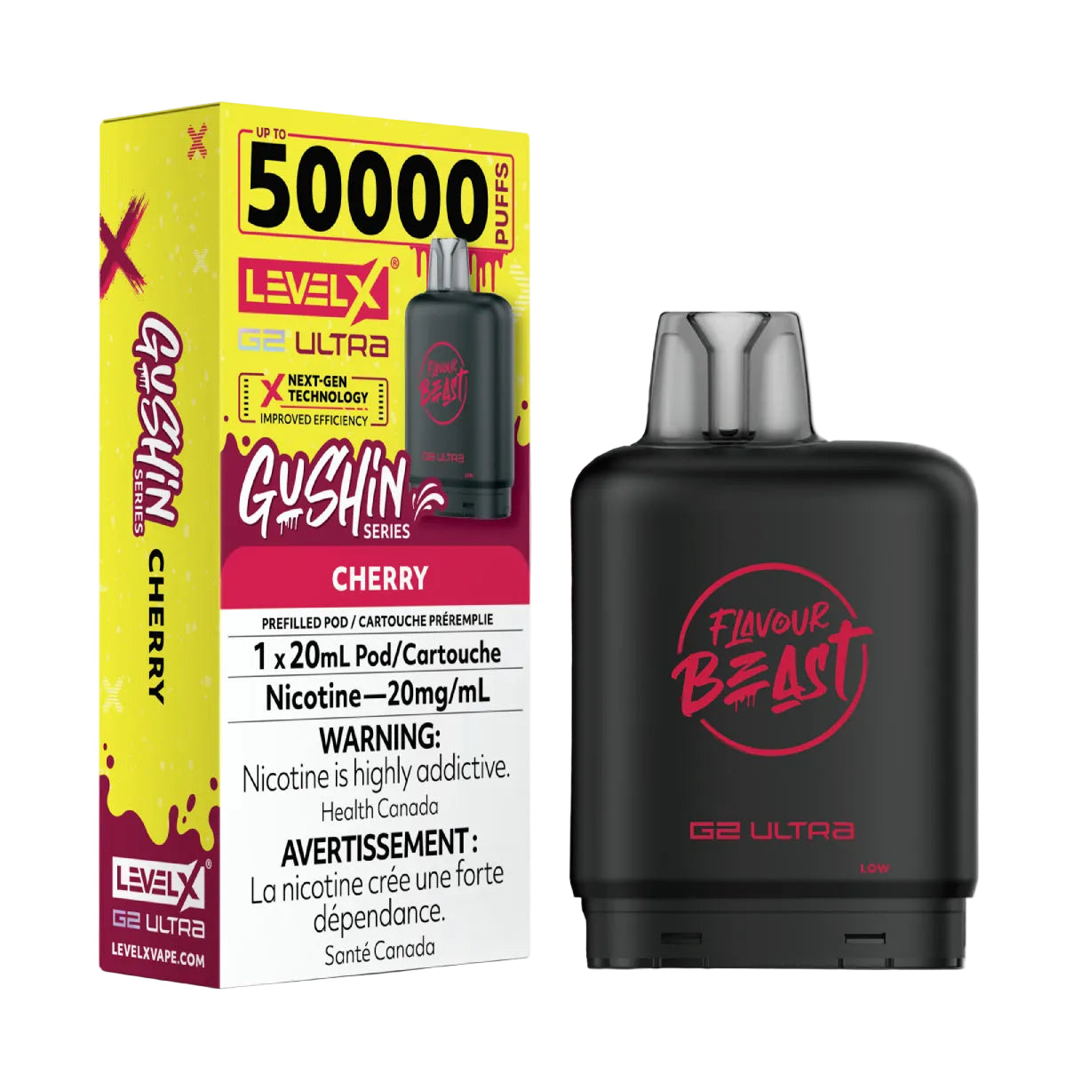 Flavour Beast Level X G2 Ultra 50k - Gushin Cherry
