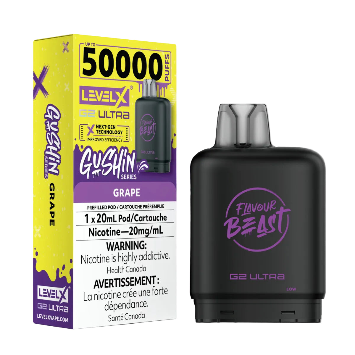 Flavour Beast Level X G2 Ultra 50k - Gushin Grape