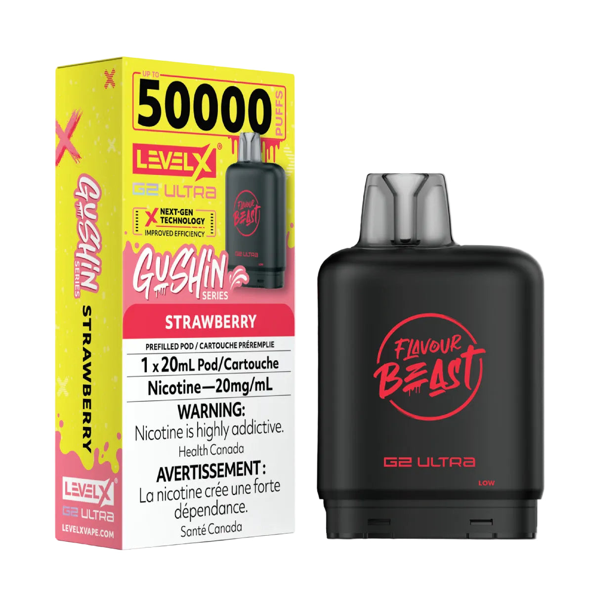 Flavour Beast Level X G2 Ultra 50k - Gushin Strawberry