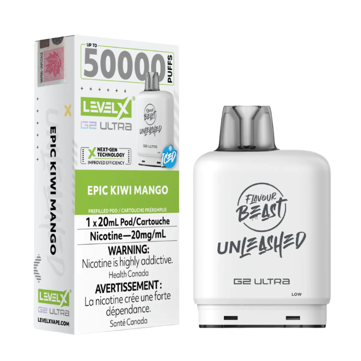 Flavour Beast Unleashed Level X G2 Ultra 50k - Epic Kiwi Mango Iced (PROV)