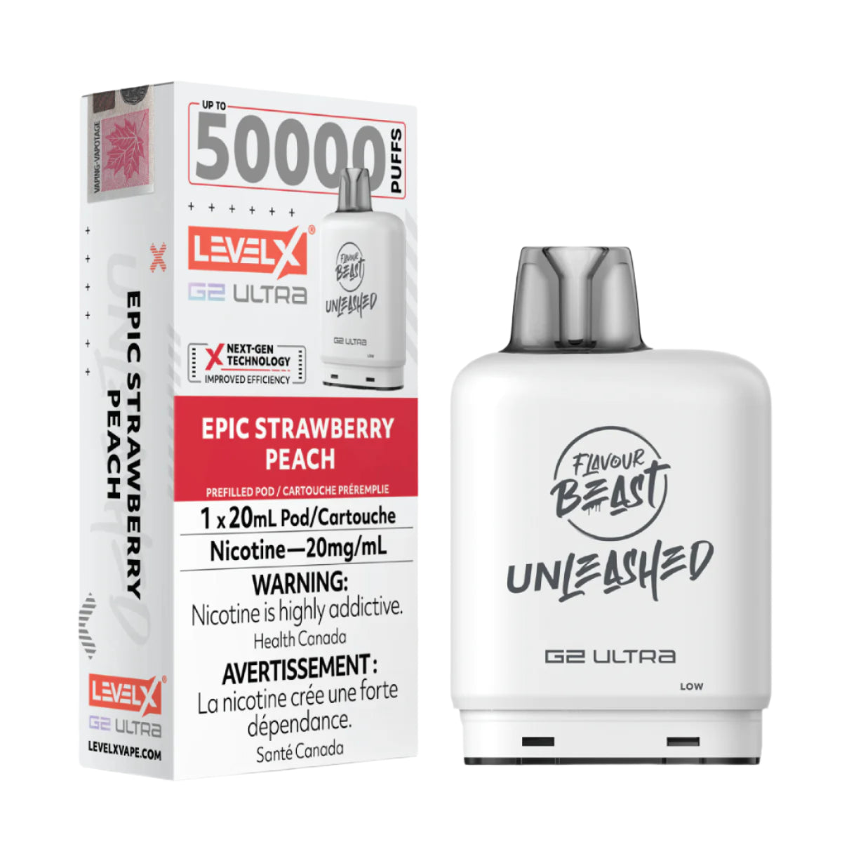 Flavour Beast Unleashed Level X G2 Ultra 50k - Epic Strawberry Peach (PROV)