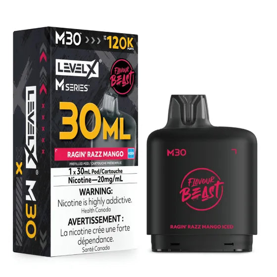 Flavour Beast Level X M Series 120k - Ragin' Razz Mango Iced