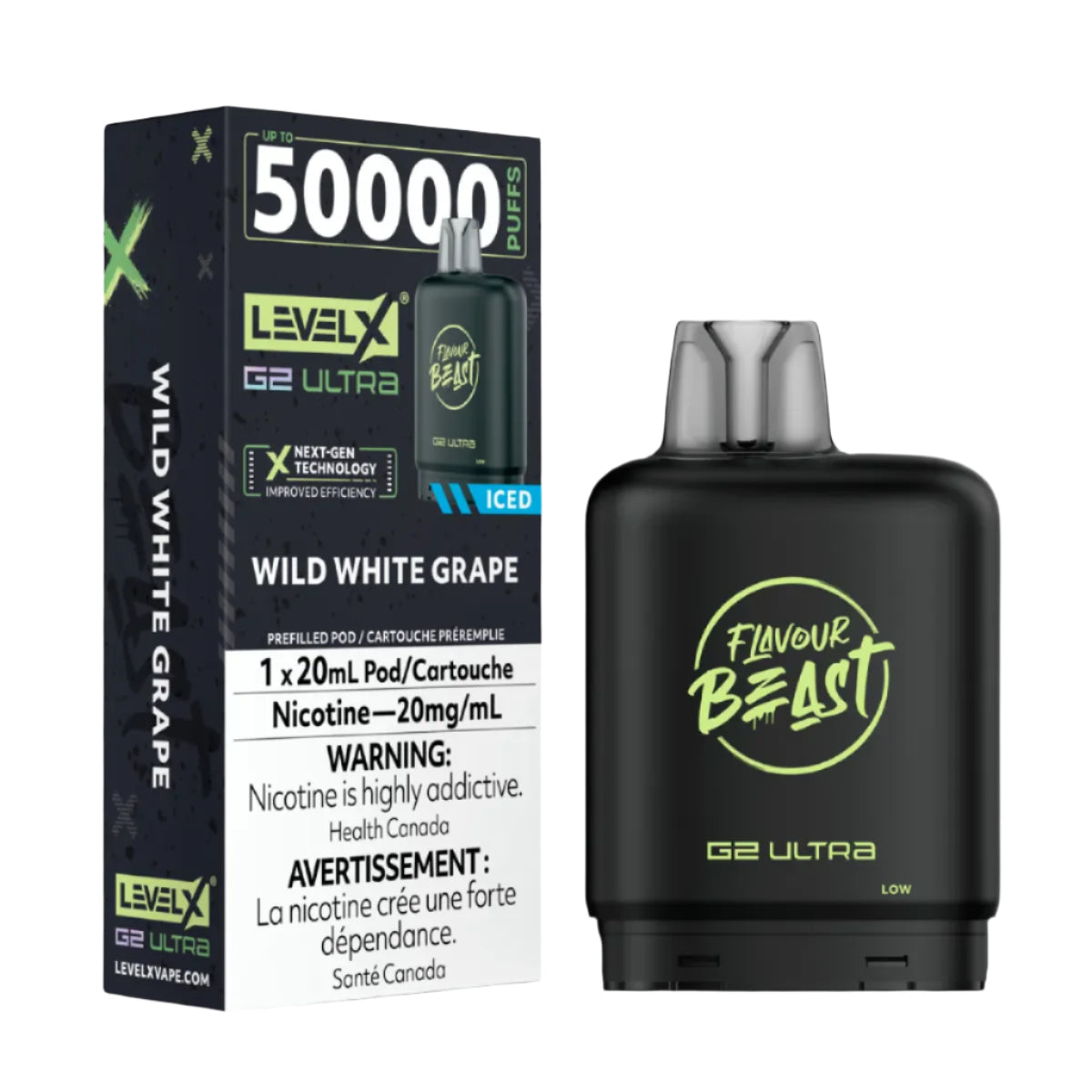 Flavour Beast Level X G2 Ultra 50k - Wild White Grape Iced (PROV)
