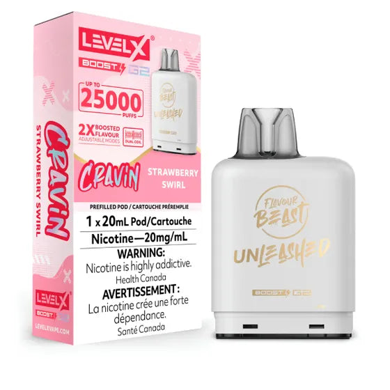 Flavour Beast Unleashed Cravin -  Level X Boost G2 25k - Strawberry Swirl (PROV)