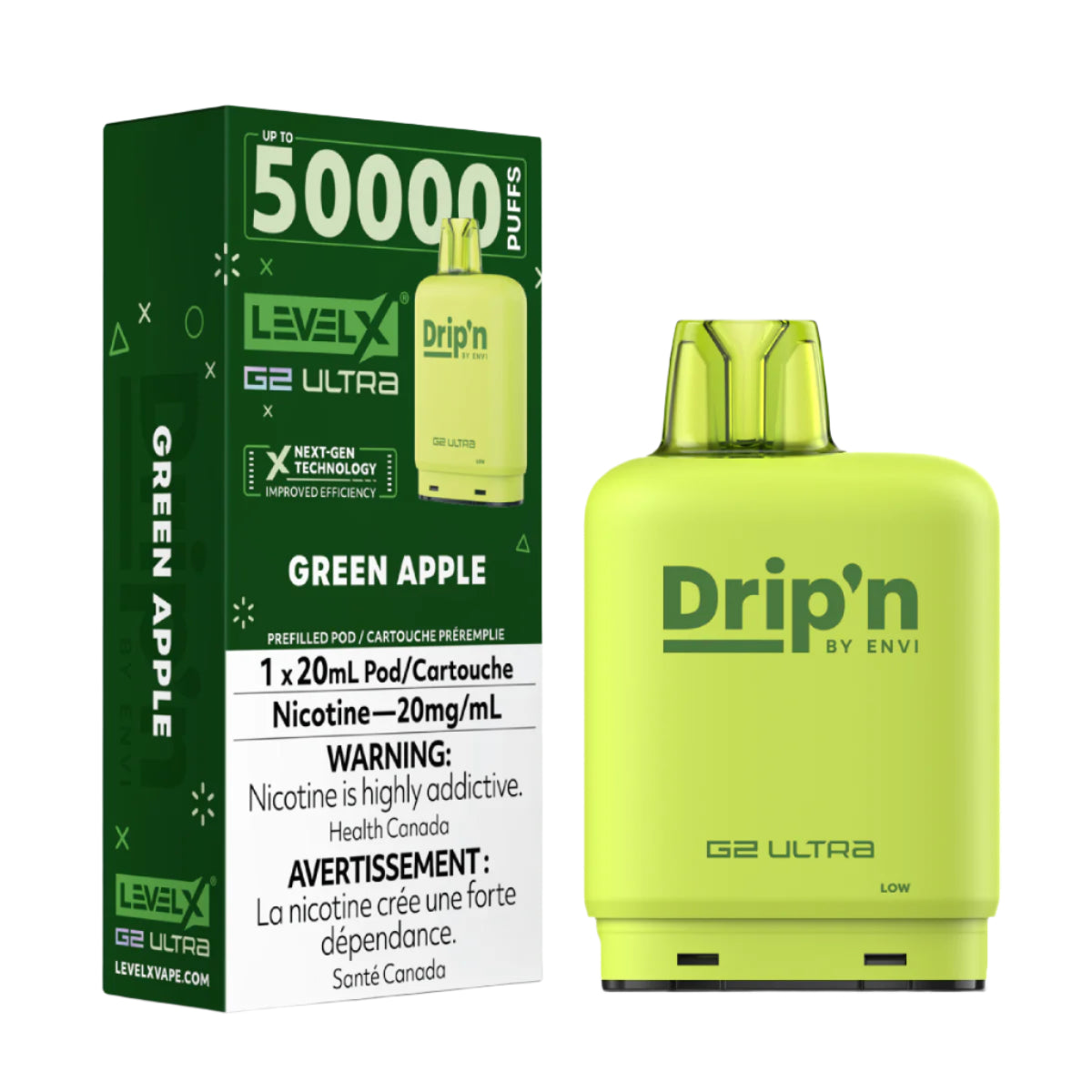 Drip'n Level X G2 Ultra 50k - Green Apple (PROV)